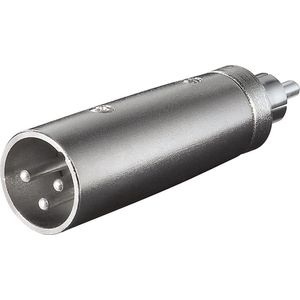 XLR 3-pin (m) - Mono Tulp (m) Adapter - Metaal