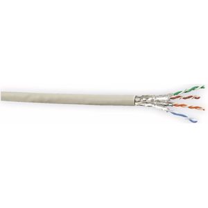 S/FTP CAT6 Gigabit netwerkkabel met vaste aders - AWG24 - LSZH / grijs - 25 meter