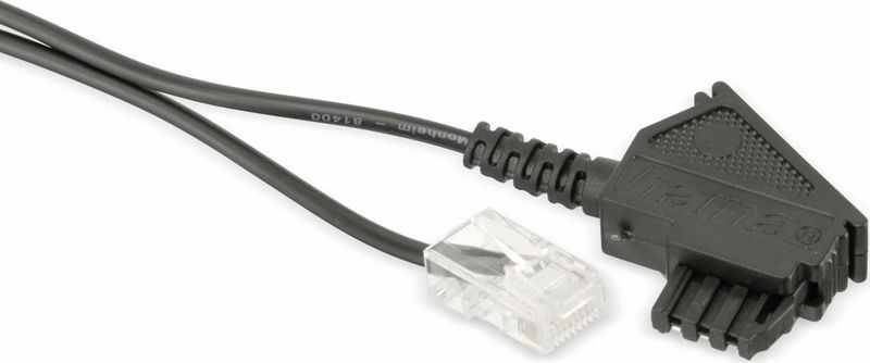 S-IMPULS DSL-Anschlusskabel TAE-F auf RJ45 8P2C, schwarz, 1 m