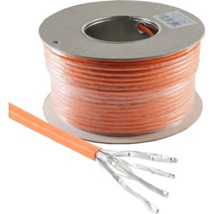 S/FTP CAT7 10 Gigabit Netwerkkabel - CCA - 23AWG - Stug - LSZH - 100 meter - Oranje