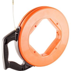 Kabeltrekker met afrolmechanisme - Met bevestigingsoog van 5mm - 30 meter - Oranje