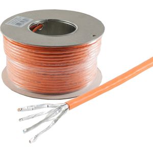 S/FTP CAT7 10 Gigabit 1000 MHz netwerkkabel met vaste aders - AWG23 - LSZH  / oranje - 100 meter