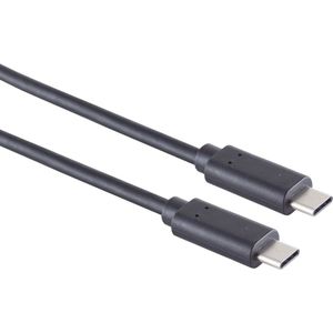 USB-C naar USB-C kabel - USB3.2 (tot 20 Gbit/s) - PD tot 20V/3A - video tot 4K 60Hz / zwart - 0,50 meter