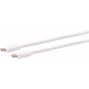 USB-C naar USB-C kabel - USB3.2 (tot 20 Gbit/s) - PD tot 20V/3A - video tot 4K 60Hz / wit - 0,25 meter