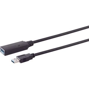 Actieve USB 3.0 Verlengkabel - 5 Gbit/s - Zwart - Lengte 10 Meter