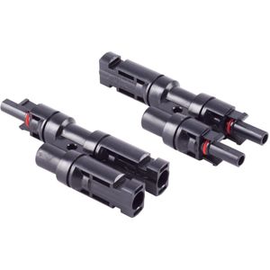 Solar PV T-Adapter Set - 1 Naar 2 - Zwart - IP67