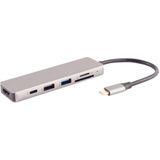 USB-C Multiport Adapter - 6 Aansluitingen - HDMI - USB-A - Power Delivery