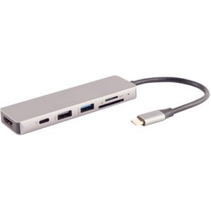 USB-C Multiport Adapter - 6 Aansluitingen - HDMI - USB-A - Power Delivery