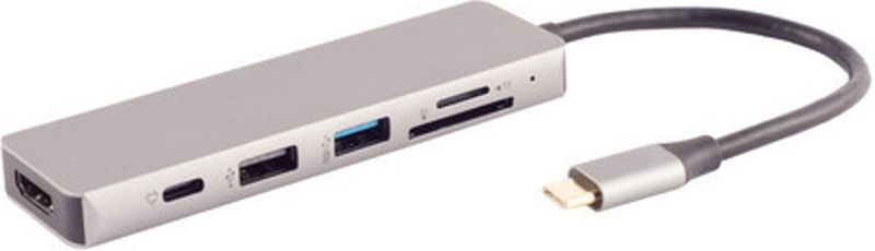 USB-C Multiport Adapter - 6 Aansluitingen - HDMI - USB-A - Power Delivery
