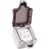 Waterdichte Opbouwdoos - 2 Keystones - IP66 - Grijs