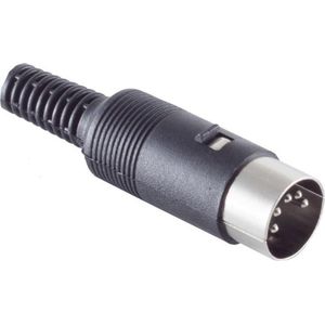 DIN 5-pins 180° (m) connector / zwart