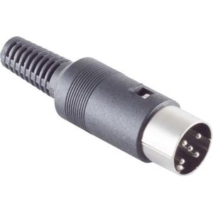 DIN 5-pins 270° (m) dobbelsteen connector / zwart