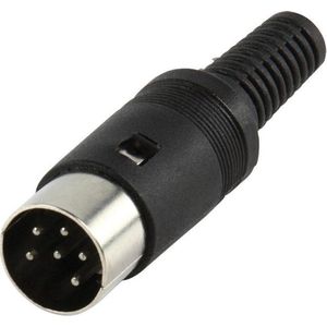 DIN 6-pins (m) connector / zwart