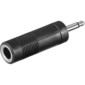 6,35mm Stereo Jack (v) - 3,5mm Mono Jack (m) Adapter - Zwart