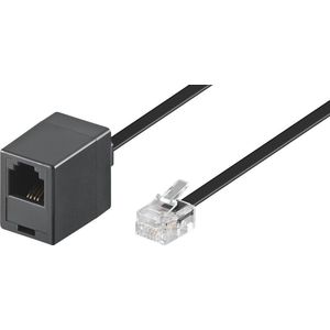 RJ11 - RJ11 telefoon verlengkabel / zwart - 15 meter