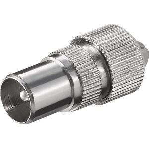 Coax IEC (m) schroef connector - metaal / recht