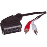 Tulp stereo 2x RCA (m) naar Scart (m) audio kabel / zwart - 2 meter