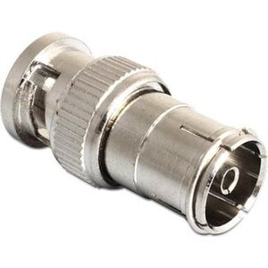Coax IEC (v) - BNC (m) Adapter - Grijs - Rechte Uitvoering