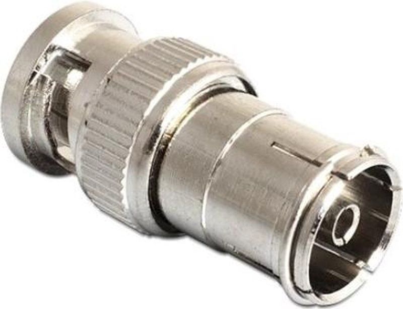 Coax IEC (v) - BNC (m) Adapter - Grijs - Rechte Uitvoering