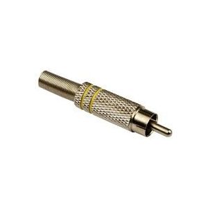 Tulp (m) audio/video connector - tot 6mm - metaal / geel