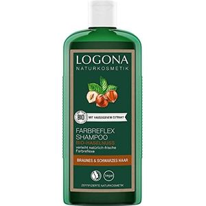 LOGONA natuurlijke cosmetica kleurreflex shampoo bruin-zwart bio-hazelnoot 250ml