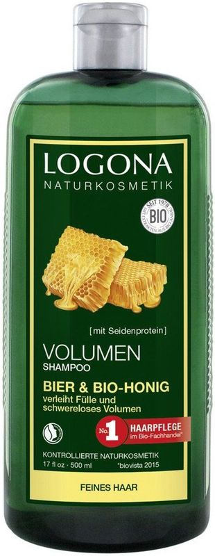 Logona - Volume Shampoo - Bier & Honing - 500 ml - Met Biologische Plantenextracten