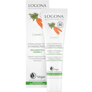 LOGONA Naturkosmetik Teintoptimaliserende vitaminecrème, met een lichte tint, geeft de huid een gelijkmatige teint, veganistisch, 30 ml