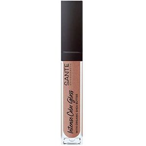 Sante Natuurlijke cosmetica Natuurlijke lipgloss met sheaboter voor verzorgde lippen, Intense Color Gloss Nr. 01 Glistening Nude, per stuk verpakt (1 x 5,3 ml)