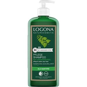 LOGONA Naturkosmetik Verzorgende shampoo voor natuurlijk gezond haar, geschikt voor alle haartypes, haarshampoo met veganistische formule van biologische brandnetel, 1 x 750 ml (voordeelgrootte)