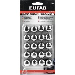 Eufab - 15230 - Wieldoppen - Chroom - Metaal - 20 Stuks