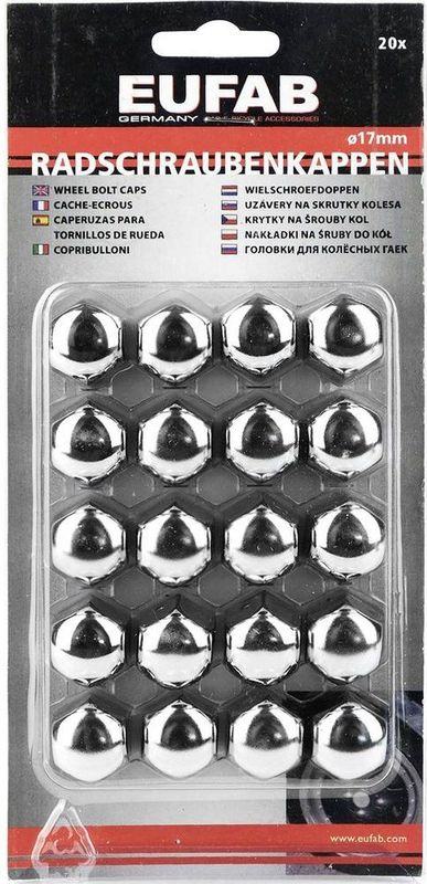 Eufab - 15230 - Wieldoppen - Chroom - Metaal - 20 Stuks