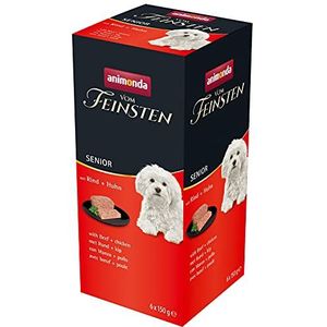 animonda Vom Feinsten Senior volwassen hondenvoer met rundvlees + kip 6 x 150 g