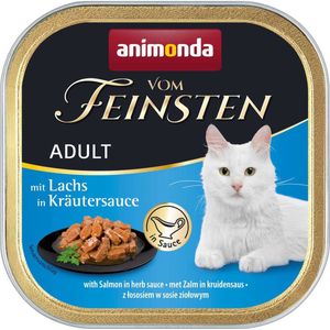 Animonda Vom Feinsten Natvoer voor volwassen katten met zalm in kruidensaus, 32 x 100 g