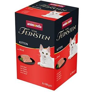 animonda Vom Feinsten Natvoer voor kittens die in het eerste levensjaar groeien, met rundvlees, 6 x 100 g