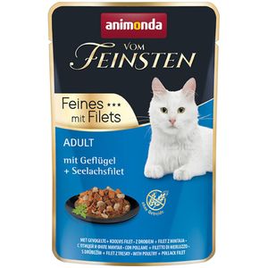 animonda Vom Feinsten Volwassen kattenvoer, nat voer voor volwassen katten, fijn met filets, met gevogelte + koolvis, 18 x 85 g