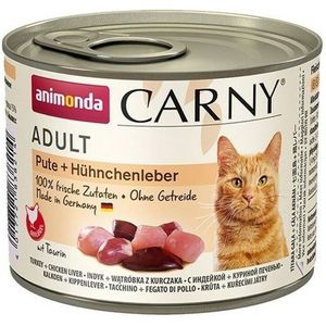 6x200g Adult Kalkoen en Kippenlever Animonda Carny Kattenvoer