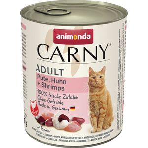 6x800g Adult Kalkoen, Kip & Garnaal Animonda Carny Kattenvoer