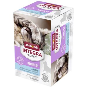 Animonda Integra Protect Kattenvoer voor katten met diabetes, nat voer, met zalm, 6 x 100 gram