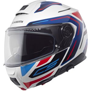 Schuberth C5 Omega Systeemhelm - Wit Rood Blauw - Veiligheidshelm