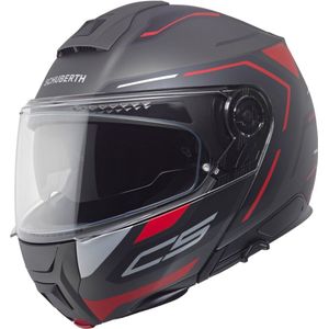 Schuberth C5 Omega - Systeemhelm - Antraciet Zwart Rood - Materiaal: Kunststof
