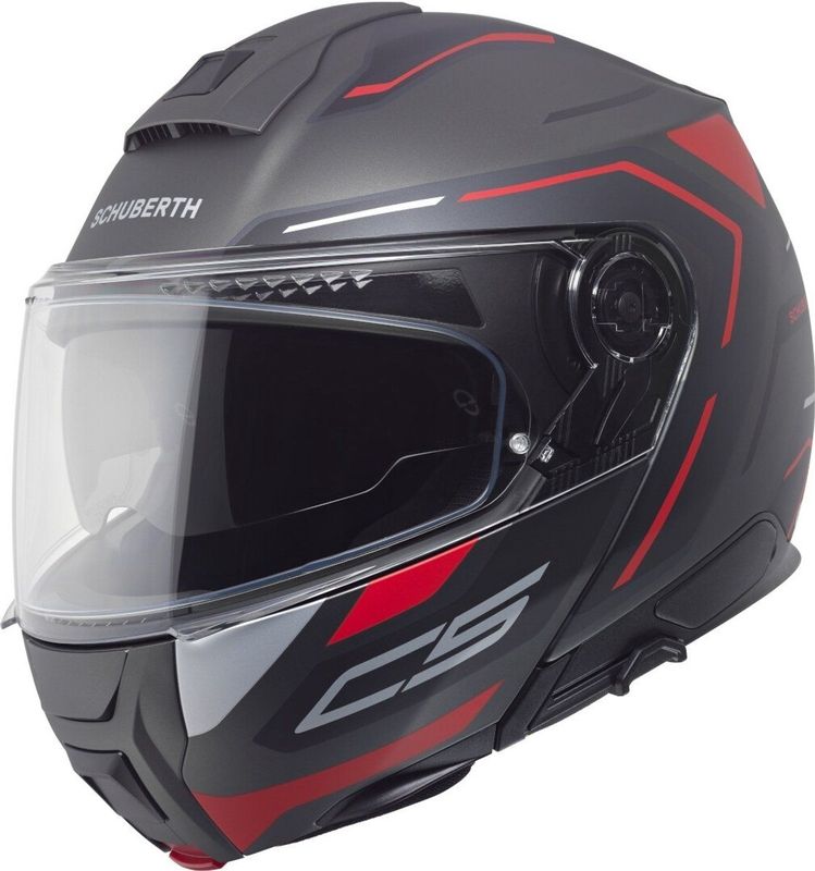 Schuberth C5 Omega - Systeemhelm - Antraciet Zwart Rood - Comfortabel en Veilig