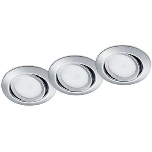 3x Led inbouwspot | Rond | Rila | Chroom | Ø 68mm | 5W