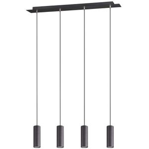 Trio Leuchten Hanglamp Marley 312400432 metaal zwart mat slinger 4 lampen zonder lamp