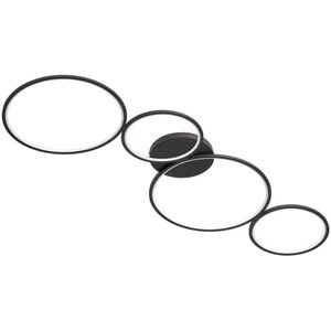 Trio Leuchten LED plafondlamp Rondo 622610432, metaal zwart mat, incl. 37 Watt LED, schakelaar dimmer