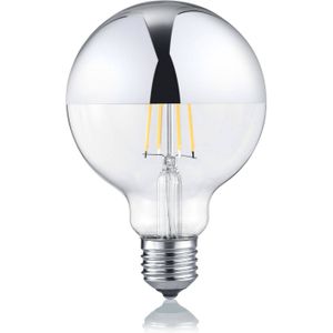 Trio leuchten - LED Lamp - Filament - E27 Fitting - 7W - Warm Wit 2700K - Dimbaar - Chroom - Glas