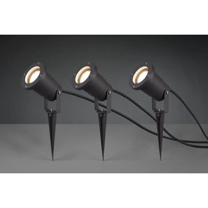 Trio Lighting Buitspot Ubangi met grondspies in een Set van 3