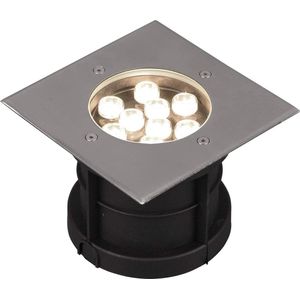 Trio Leuchten Belaja 821669207 LED vloerinbouwspot metaal nikkel mat met LED 9W mat nikkel 16,5 x 16,5 cm