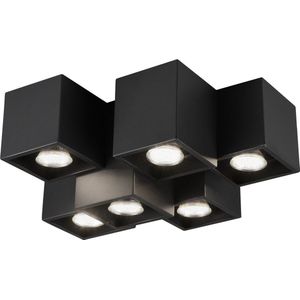 Trio Leuchten Fernando 604900632 plafondlamp metaal mat zwart 6 x GU10
