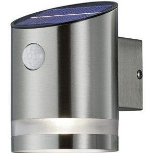 Led Solar Außenwandleuchte salta mit Bewegungsmelder, Silber, Höhe 13cm