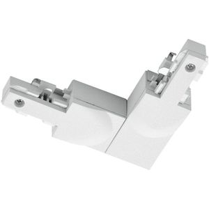 Spanningsrail Doorverbinder - DUOLINE - Hoek L Connector - Aarde Binnen - 2 Fase - Mat Wit